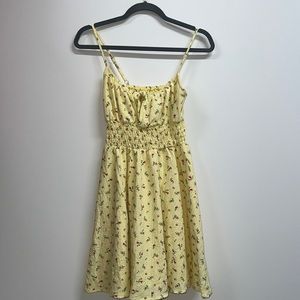 Summer Floral Yellow Babydoll Dress